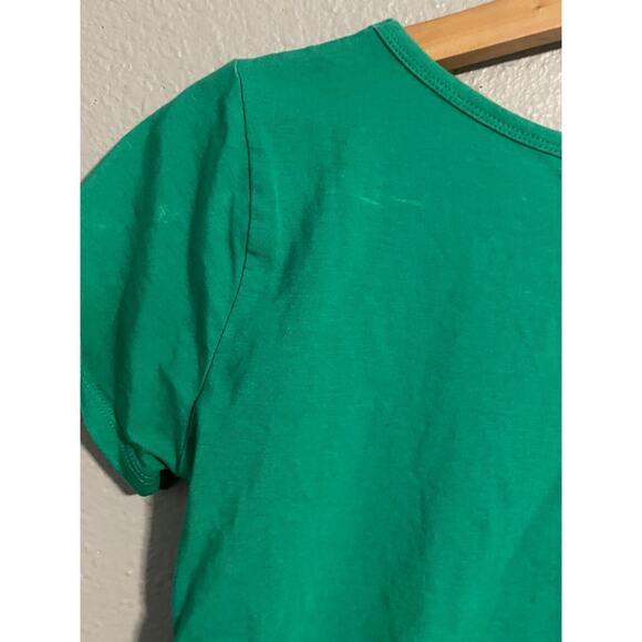 Ambiance Womens Fitted Crop Top Large Green Ruched Short Sleeve Grunge Y2K READ - Picture 6 of 9